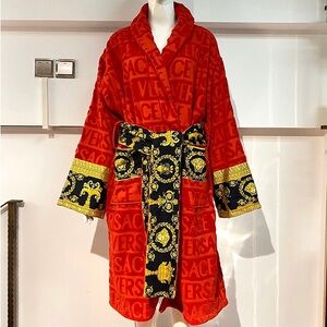 Versace Red With Logo Texture Print